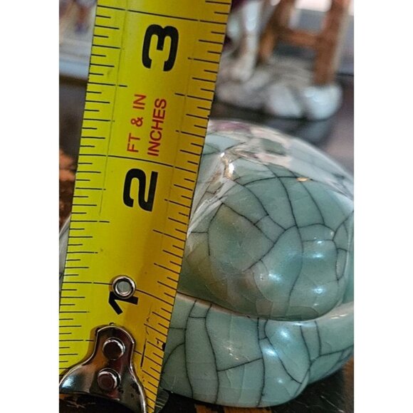 Vintage Trinket Box Japan Celedon Crackle Glaze 1978 Kaleidoscope Inc - Picture 9 of 9